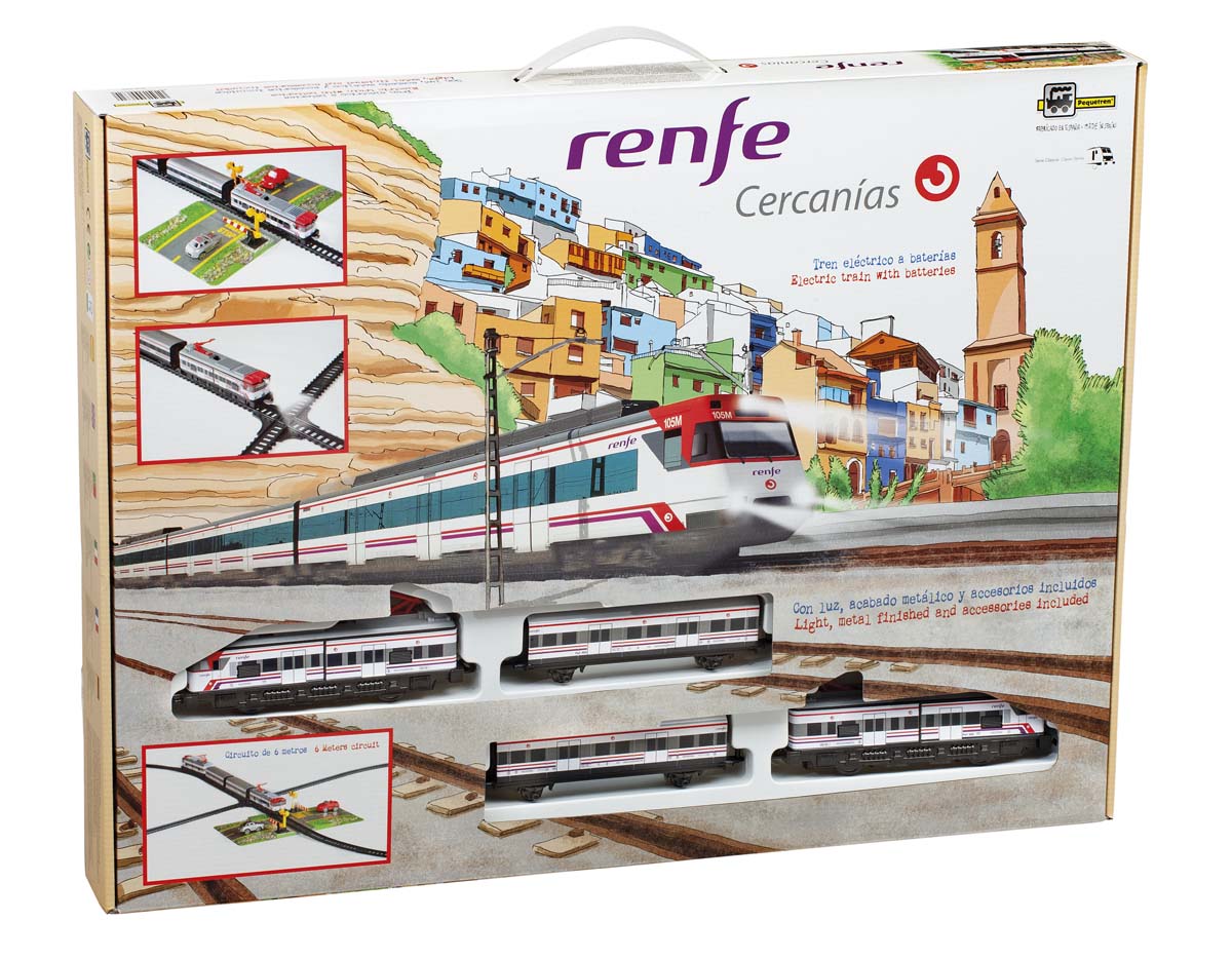 circuito de 3.4 m Servicios e Industrias del Juguete 303 PEQUETREN Tren de mercancías con estación 